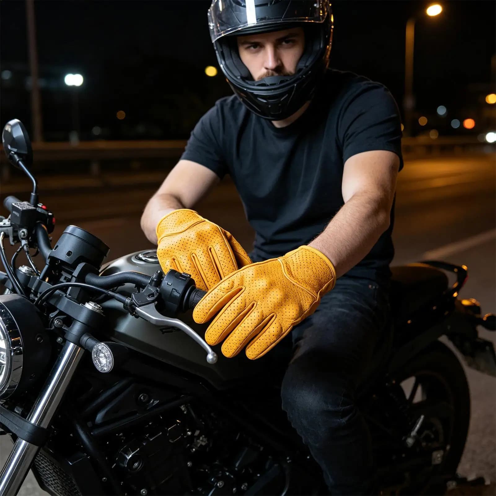 For Motorcycle Motorcycle Riding Gloves Anti-Drop Retro Adjustable Touch Screen Protective Motorcycle Gloves For City Street