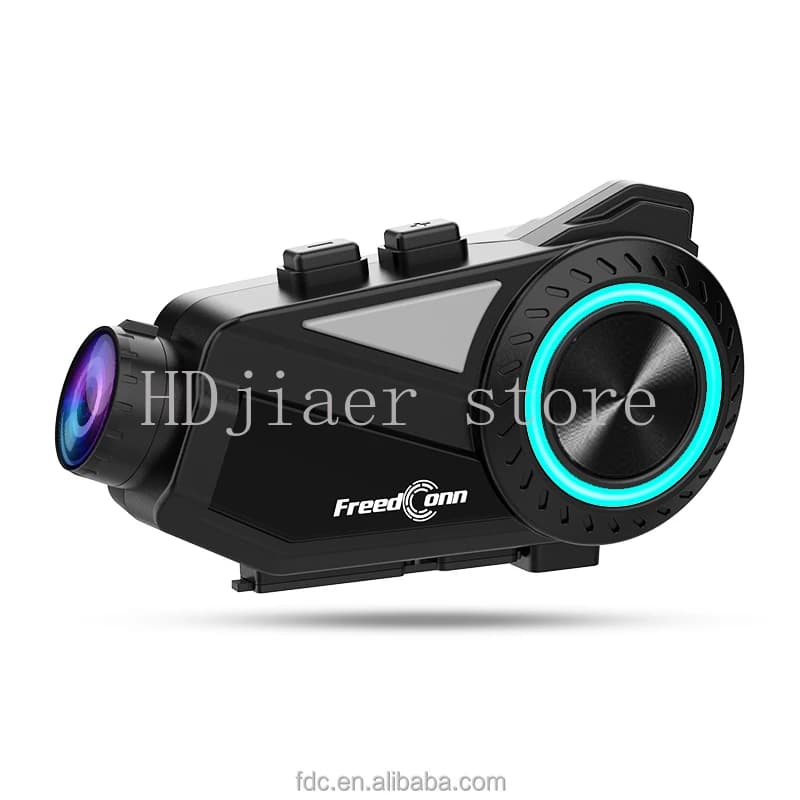Nuovo modello FreedConn R3 Pro con registratore per fotocamera 2K 2-6 ciclisti 1000M Auricolare per casco interfono Bluetooth senza fili per moto