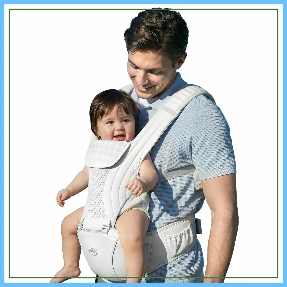 Marsupio ergonomico 6 in 1 con seduta ergonomica, spallacci imbottiti, porta bimbo fronte verso, mani libere, fino a 20 kg