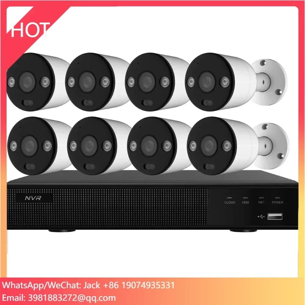 Sistema di Telecamere di Sicurezza PoE 8CH 4K, Kit NVR per Sorveglianza Domestica, 8 Telecamere IP da 8MP/5MP per Esterni e Interni