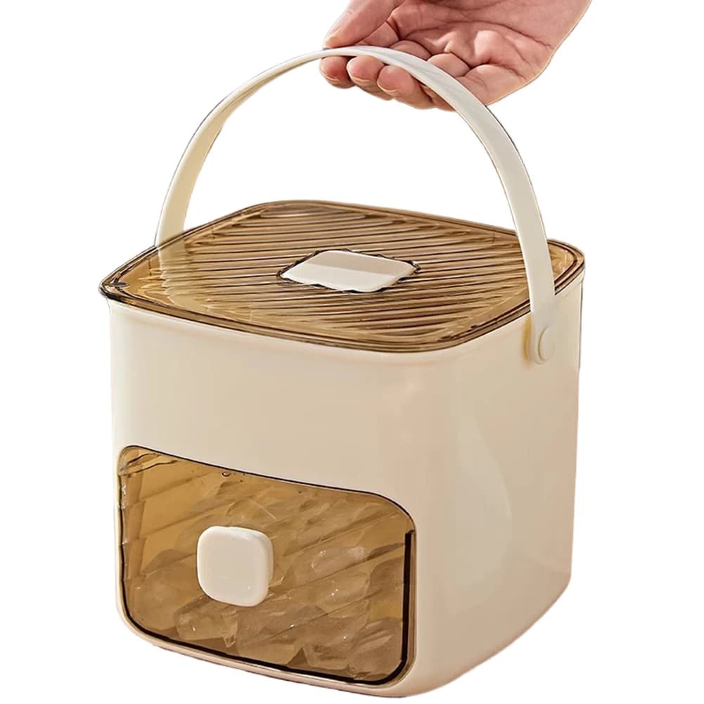Macchina per il ghiaccio portatile e cassetto portaoggetti Macchina per il ghiaccio con manico Macchina per il ghiaccio compatta per uso domestico e all'aperto