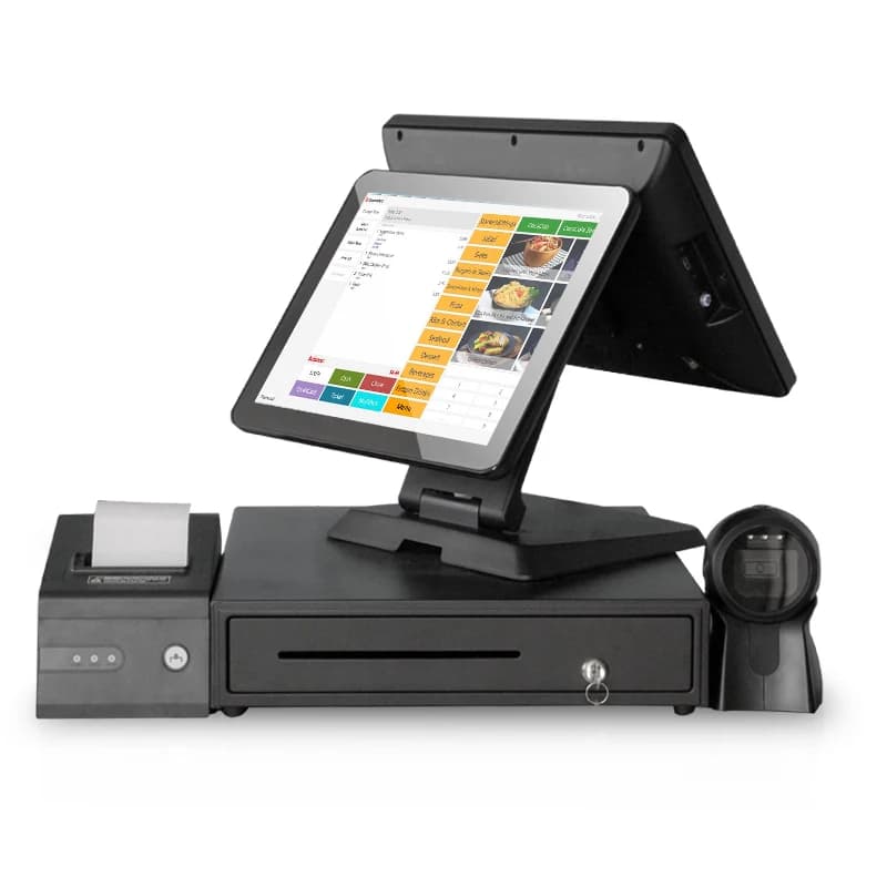 Nuovissimo monitor Touch Screen da 15" Terminale POS Sistemi touch Pos con stampante portatile mobile con docking station