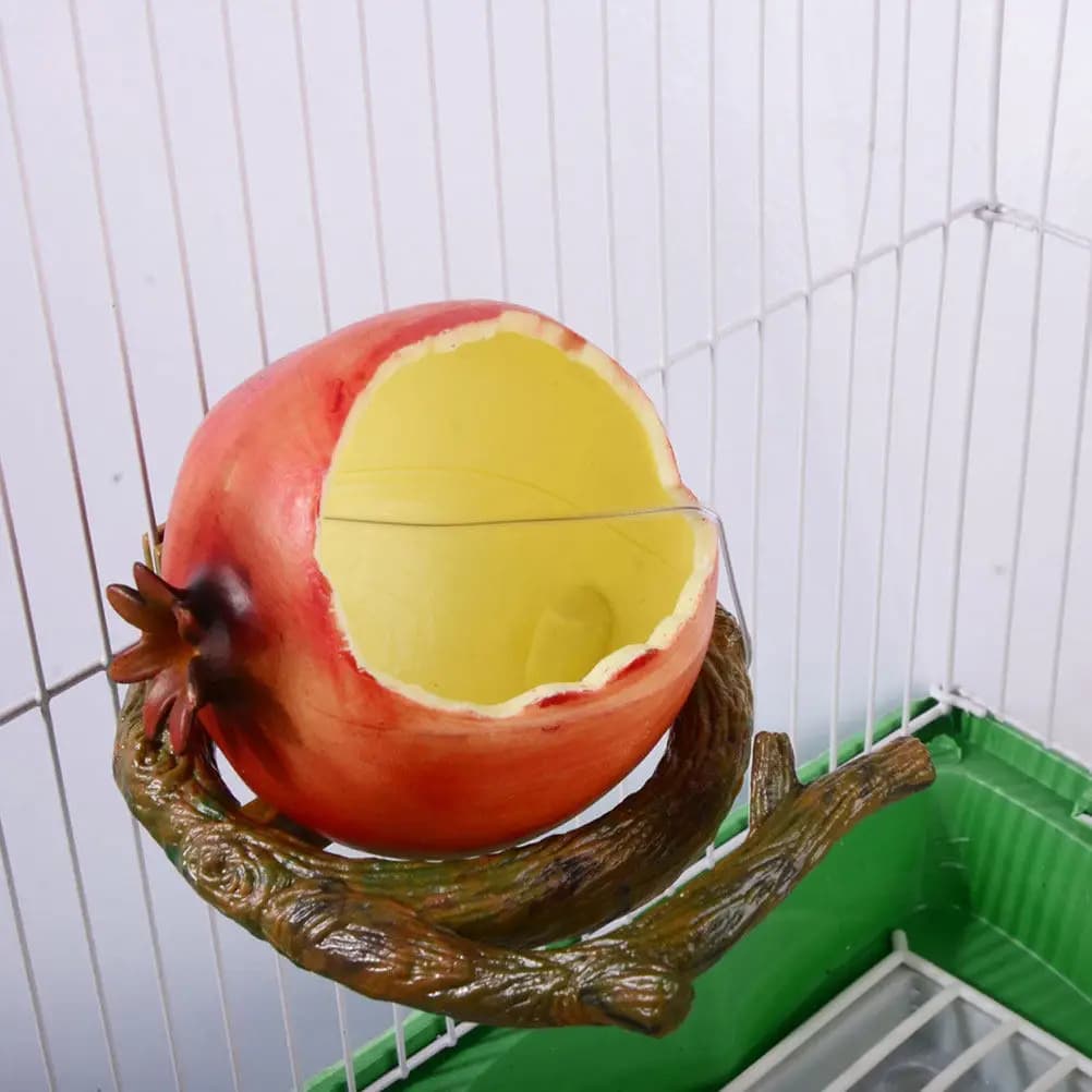 2 Pezzi Mangiatoia per Uccelli a Forma di Frutta, Robusta Ciotola Portatile da Appendere per Pappagalli, Piccioni, Criceti e Piccoli Animali