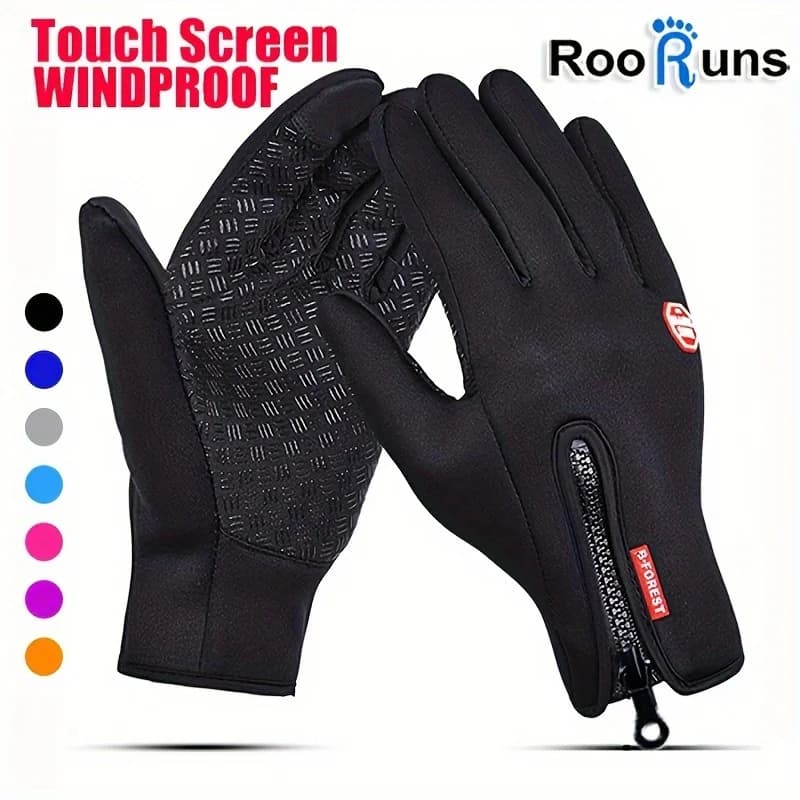 Rooruns Guanti caldi da donna da uomo Guanti da sci invernali Guanti da equitazione per moto Sport all'aria aperta Guanti da neve unisex antivento