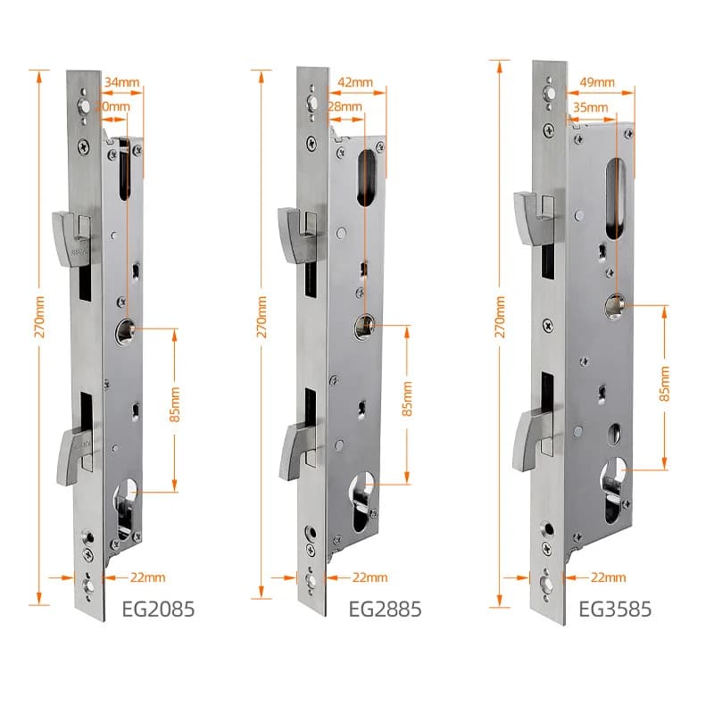 2085 2885 3585 4585 Corpo serratura Smart Lock da infilare con gancio per porte scorrevoli in alluminio