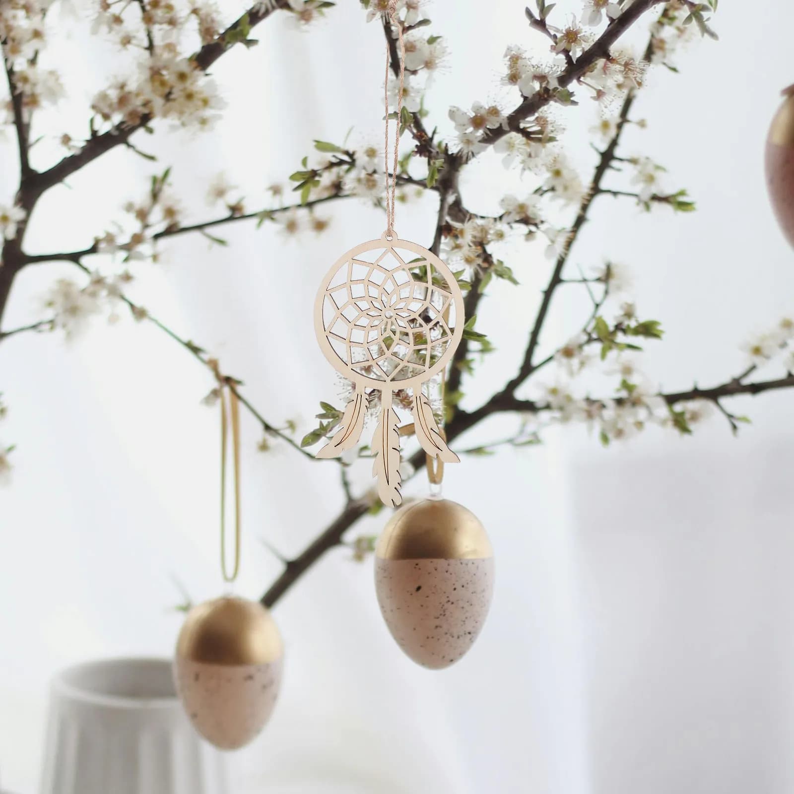 50Pcs Unfinished Wooden Dream Catchers DIY Craft Supplies Wood Shapes for Painting Bedroom Boho Wall Hanging Decor Dorm