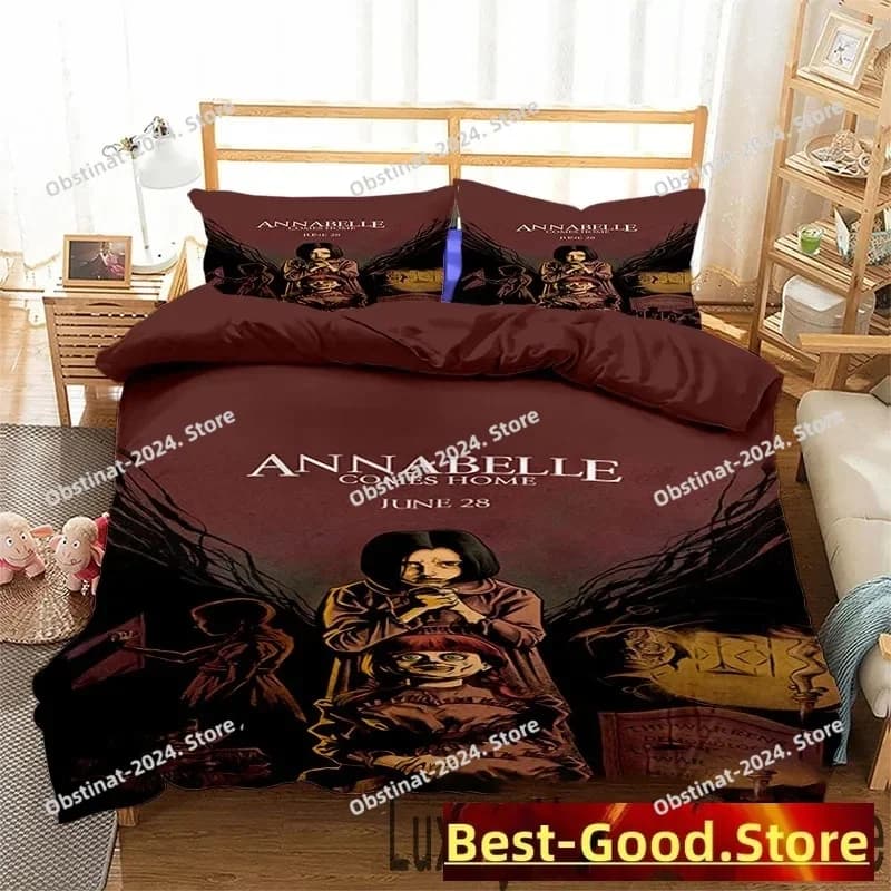 Stampa 3D Film horror Annabelle Set biancheria da letto Doppio Twin King Copripiumino Trapunte Federa Ragazzi Ragazze Adulti Camera da letto