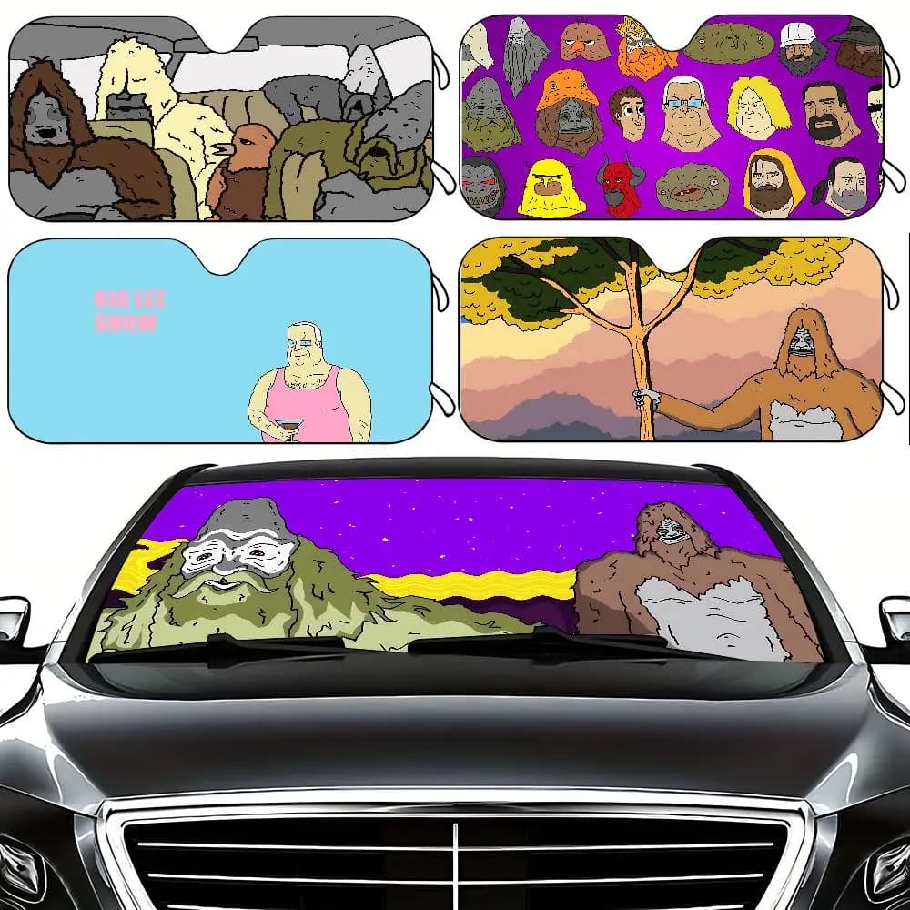 Car Parasol Car Car Cartoon H-The Big Lez ShowS, Fashion & Trendy, Windscreen Cover, Car Parasol Tent, Solar Car Protection