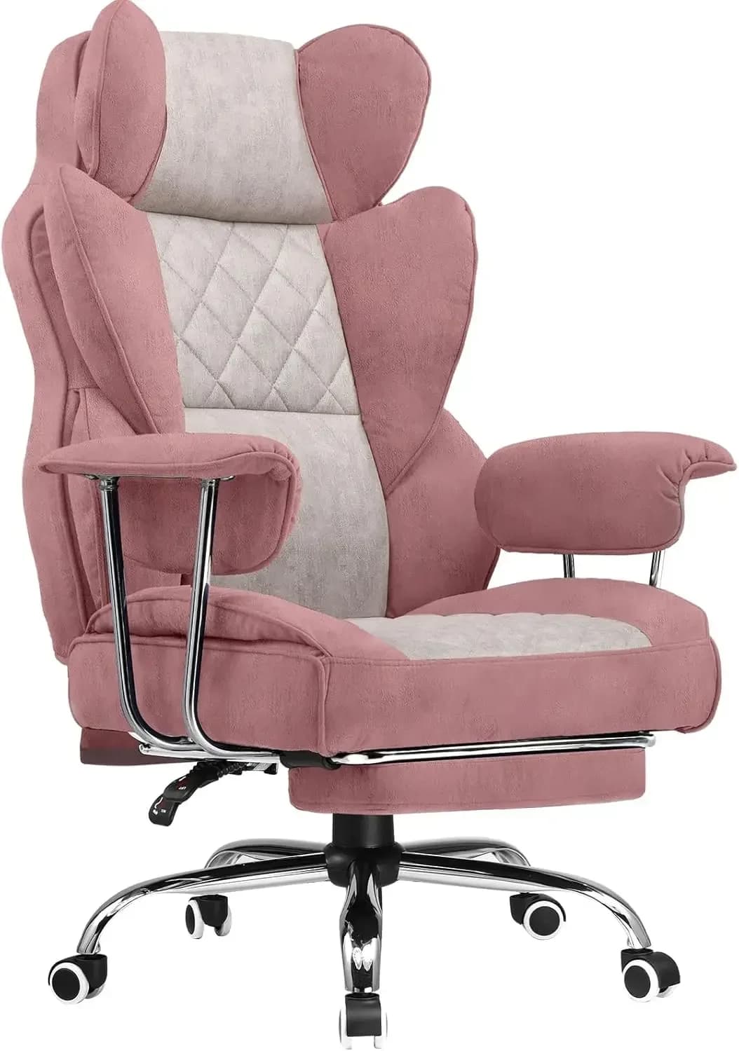 Sedia da Gaming Grande e Alta con Supporto Lombare a Molle Insacchettate, Sedia da Ufficio Ergonomica con Poggiapiedi, Sedia Direzionale da Scrivania con Funzione Reclinabile