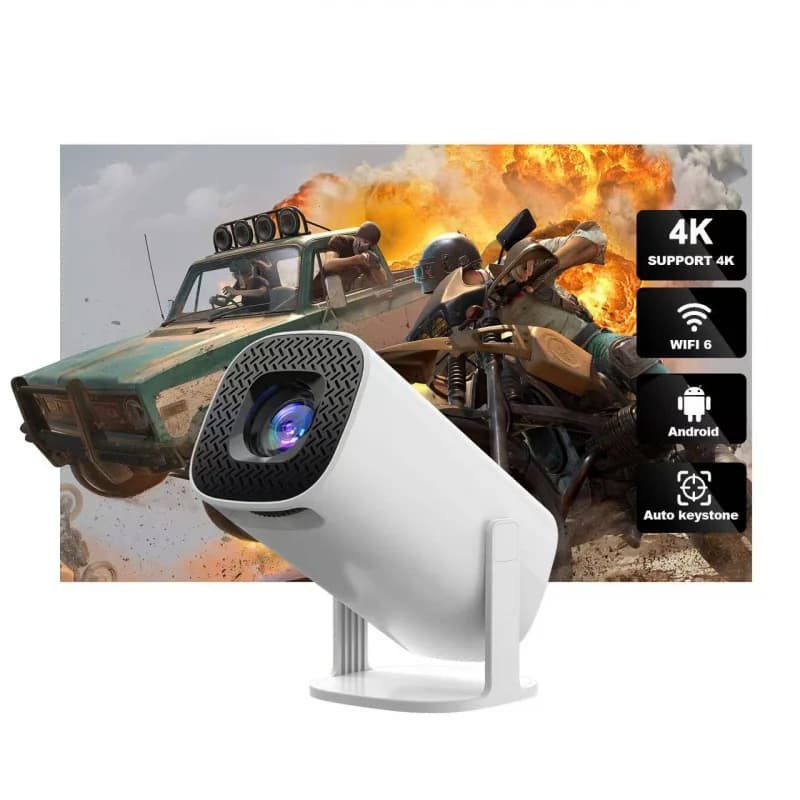 Proiettore Mini Smart P30PRO Android 14 con WiFi6 e BT 5.0, Supporta 4K 1280*720P, Mirroring dello Schermo, Proiettore Home Theater