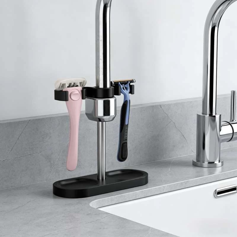 Double Razor Hooks for 22mm Shower Rod Bathroom Organizer Hanger for Shaver Towel Shower Bar Storage