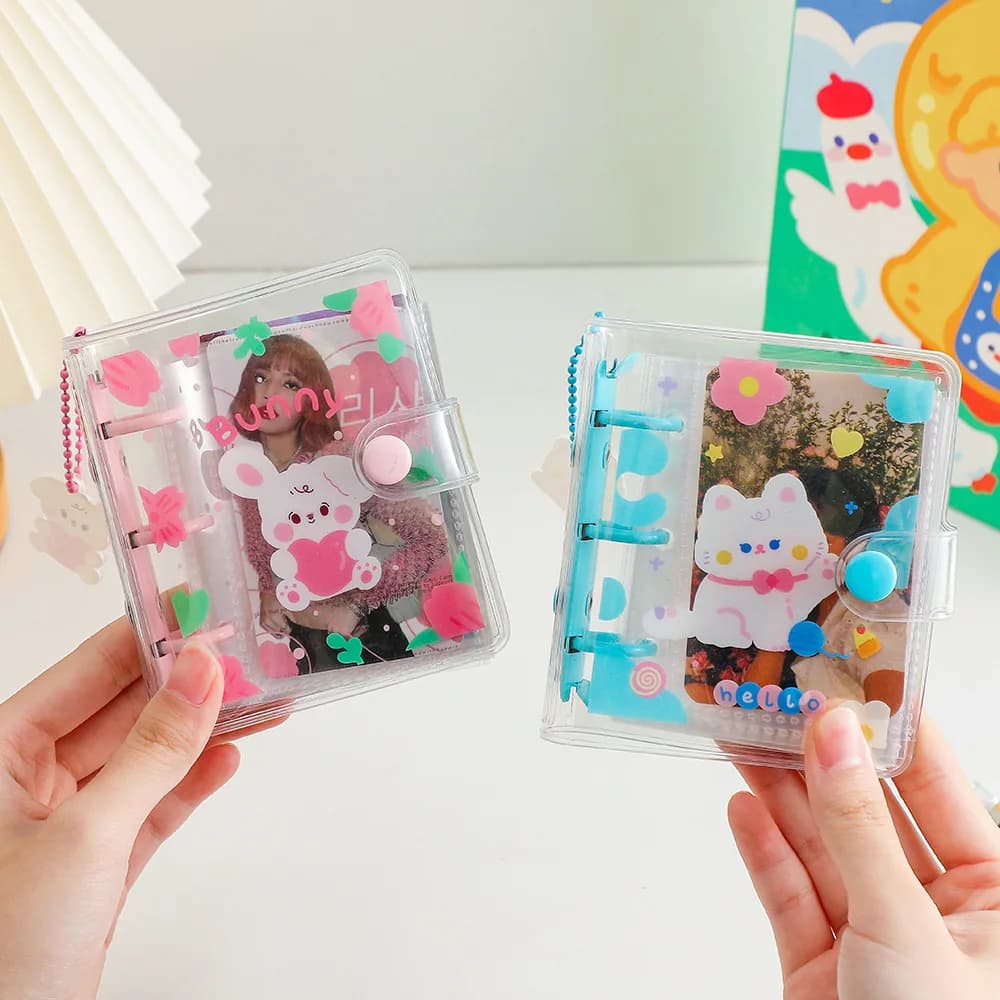 A8 3Holes Cartoon Colorful Transparent PVC Soft Cover Binder Cover Journal Sketchbook Accessories Diary Office Supplies
