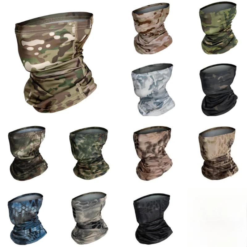 Maschera Antipolvere Mimetica CS, Bandana Tattica per Protezione Solare, Copricapo per Ciclismo, Copricollo per Caccia