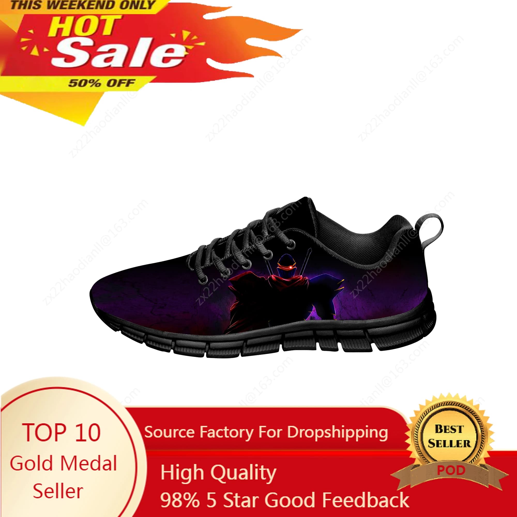 Hot Anime Overlord Sneakers Uomo Donna Adolescente Divertente Moda Scarpe casual Tela Corsa Scarpe stampate in 3D Scarpa leggera