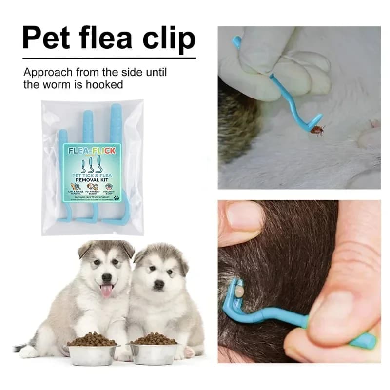 Set di 3 Pinzette Pratiche per la Rimozione di Zecche e Insetti per Cani e Gatti, Strumenti per la Toelettatura e la Cura del Pelo