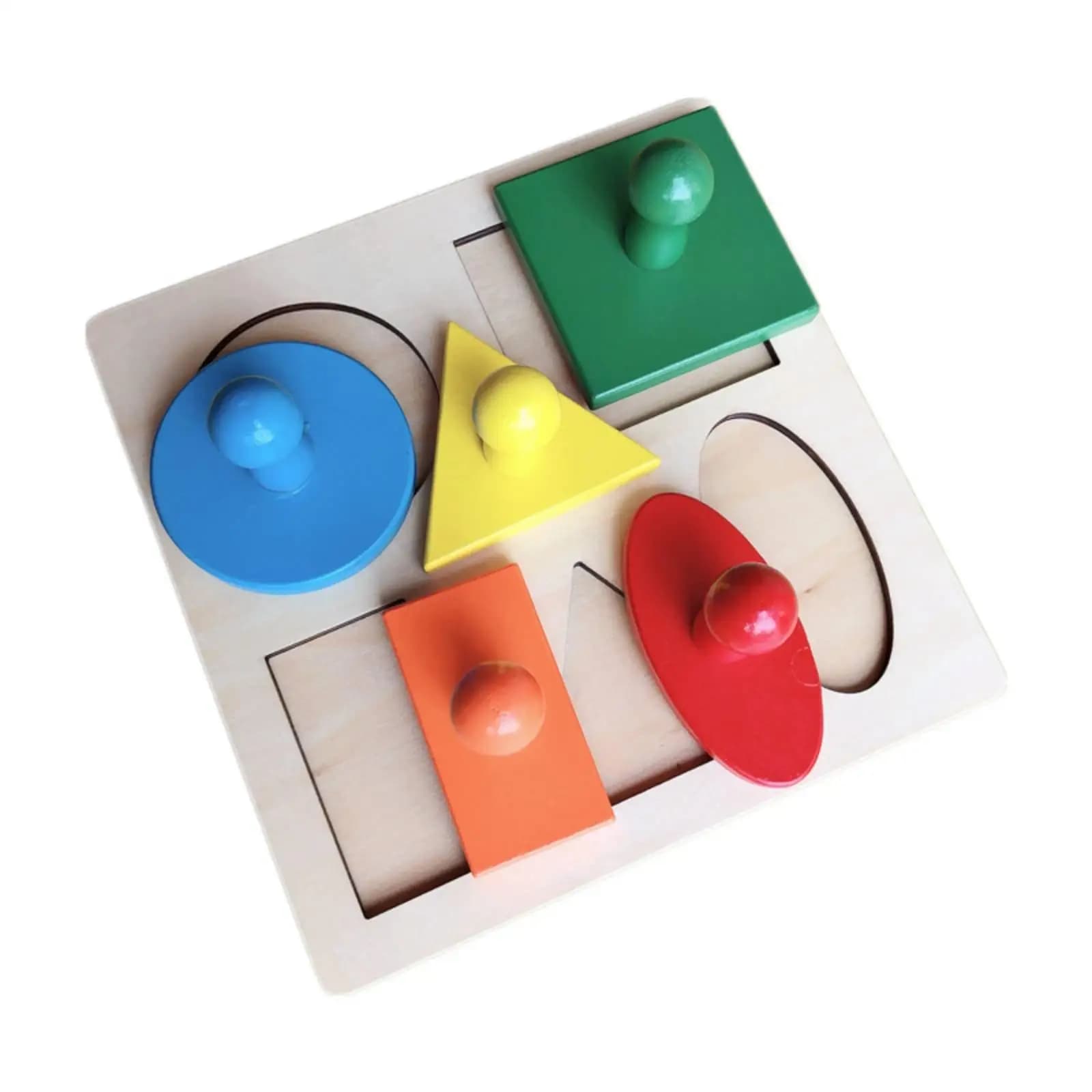 Shape puzzle with buttons for toddlers – educational toy for early childhood