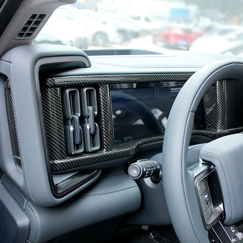LHD For Denza B5 2025 2026 Front Side Dashboard Air Conditions Outlet Cover AC Vent Center Console Trim ABS 5D Carbon Fiber