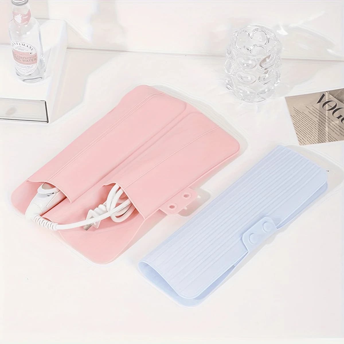 Silicone Laptop Bag for Iron Curly Hair - Ideal for Travel - Flat Case with Clip