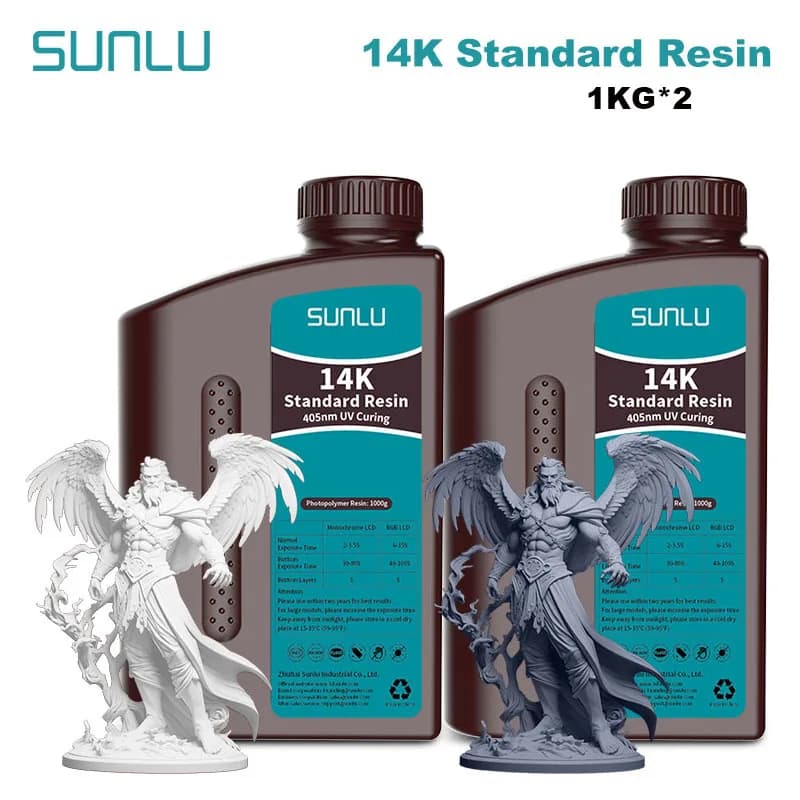 SUNLU 14K Standard Resin 405nm UV Resin 2KG 1KG/ 3D LCD Printer Bench Printing Material Easy to print Good precision Fast shipping