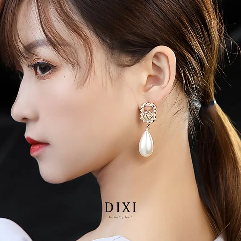 DAK 2268-1 New Pearl Earrings Korean Version Temperamento Versatili pendant earrings with water drop