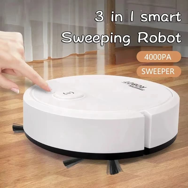 Aspirapolvere robot 4000Pa Robot spazzante 3 in 1 Aspirazione forte Silenzioso Pulitore automatico per la polvere domestica Pavimenti e tappeti per peli di animali domestici
