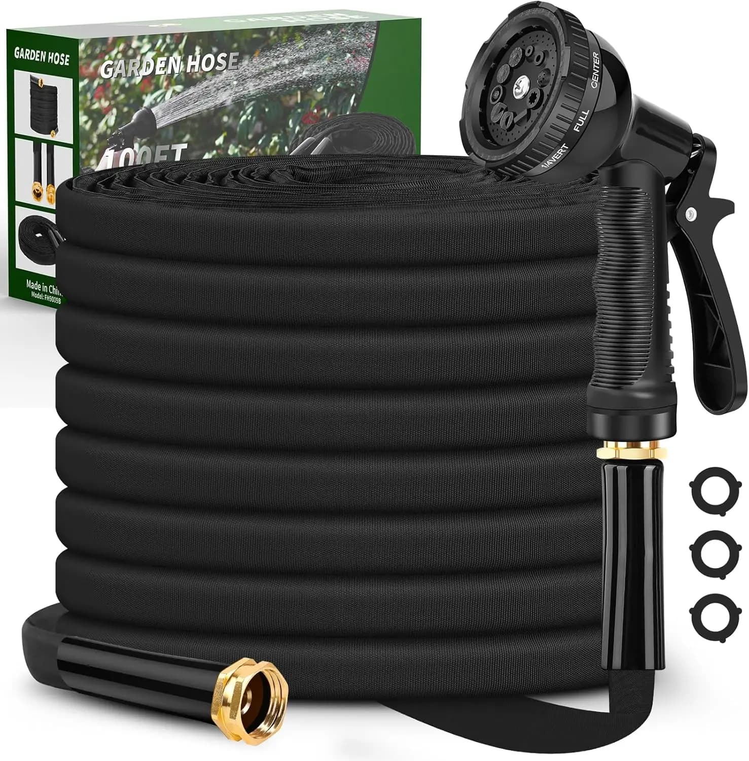 Light Garden Pipe 30 Meters with 10 Functions Ugello, Anti-Piega and High Pressure for Garden and Courtyard Use