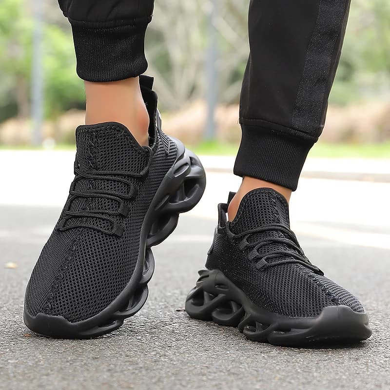 Scarpe da Corsa Estive Casual da Uomo, Sneakers Traspiranti Leggere, Scarpe Sportive in Rete Nera per Jogging, Tennis e Camminata