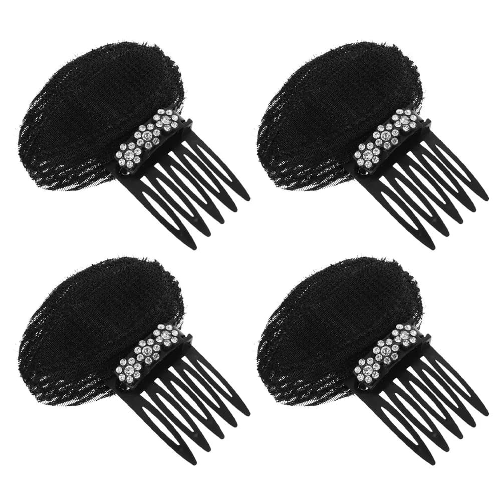 4Pcs Elegant Rhinestone Hair Clips Women Vintage-Inspired Flower Combs Seamless Secure Hold Volumizing Crown Lift Wedding