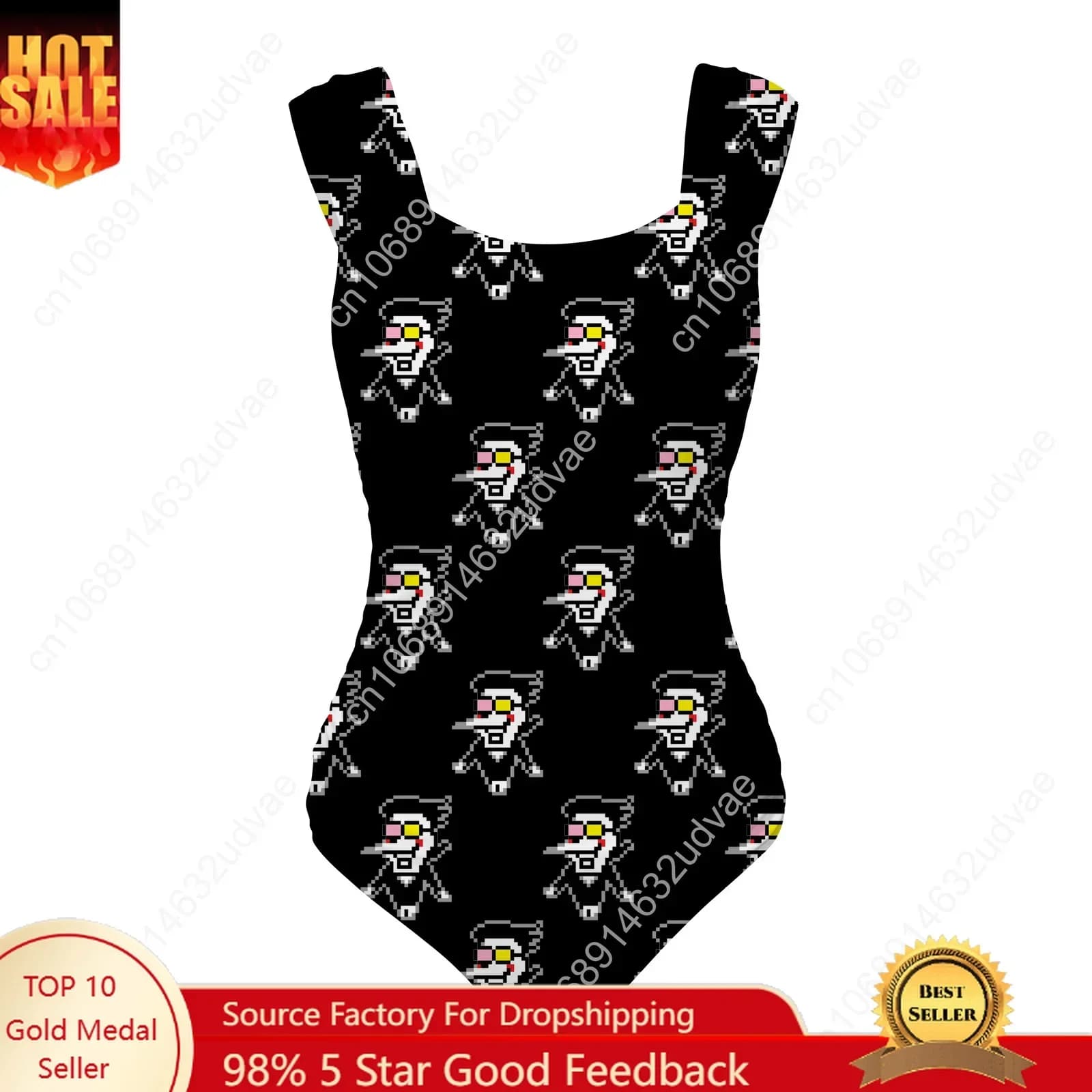 Deltarune Spamton Undertale Swimsuit Wide Strap Women Bathing Suits Personalized Swimwear High Quality Customize Beachwear