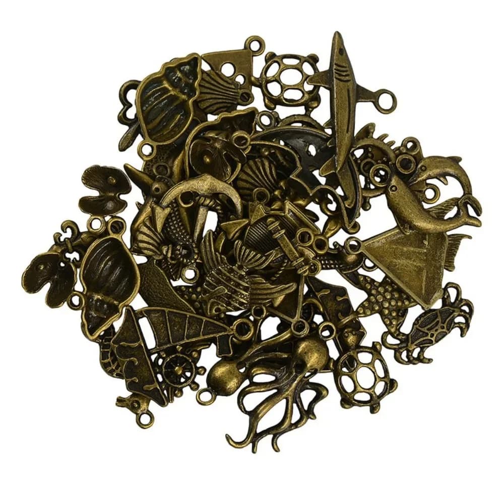 50 pz Bronzo Misto Vapore Punk Nautico Pesce Barca Ancoraggio Raccordo per Pendenti E Ciondoli Braccialetto Gioielli FAI DA TE Creazione e Casa Art Decro