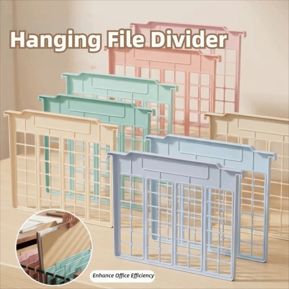 8pcs High Quality Plastic Hanging File Divider A4 Multicolor Hanging Folder Separator File Rack Partition School Office
