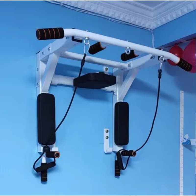 Wall Mounted Multifunctional Pull Up Bar Dip Station Home Gym Training Frame
