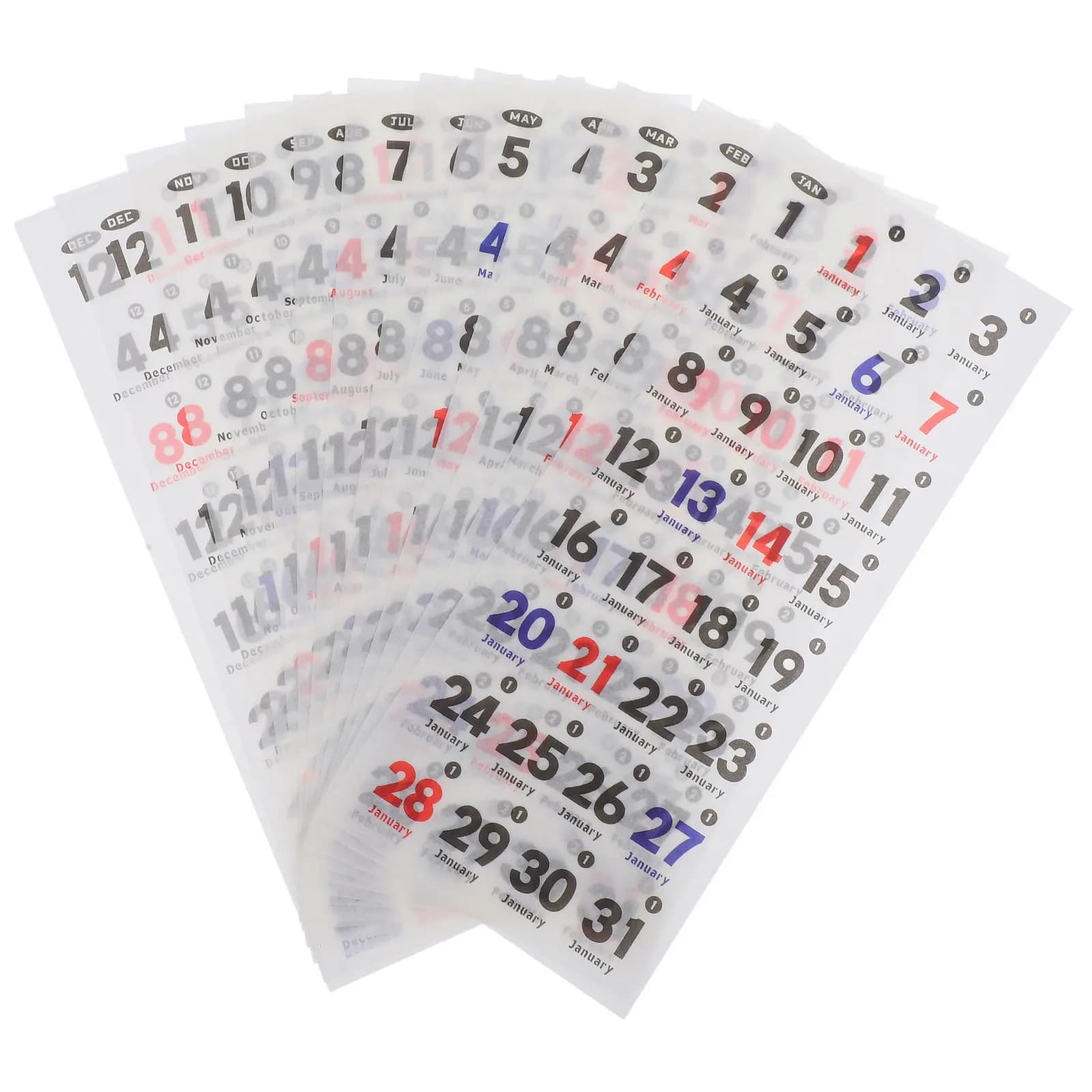 Set di Adesivi per Calendario Perpetuo Giornaliero, Etichette Colorate per Mini Planner, Adesivi Numerici Rimovibili per Quaderni e Diari
