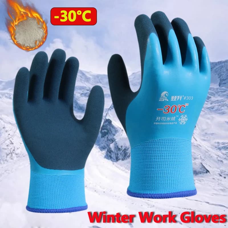 -30 Guanti da lavoro ispessiti Guanti da dito interi impermeabili antivento e resistenti al freddo Guanti da equitazione imbottiti invernali