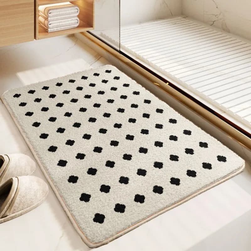 Tappetino per porta in finto cashmere, tappetino per la casa, bagno addensato, doccia, tappetino antiscivolo per porta della toilette