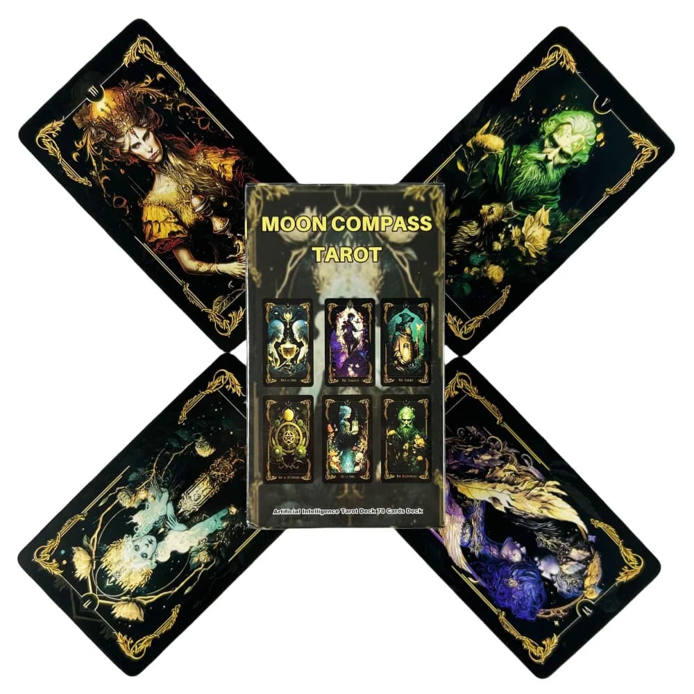 Moon Compass Tarot Cards A 78 Deck Oracle English Visions Divination Edition Board Playing Games