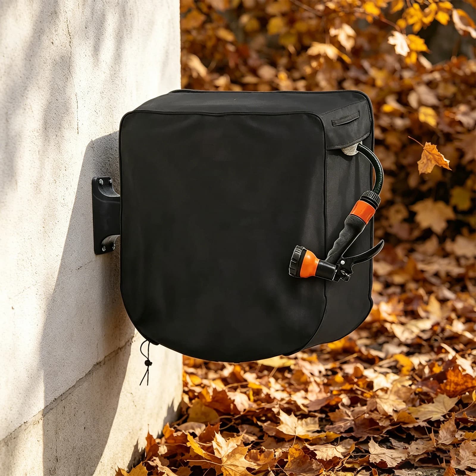 420D Hose Reel Cover Waterproof Square Garden Hoses Bags Easy Installation Garden Hoses Storage Bag for Garden&Wall Mounted Tube