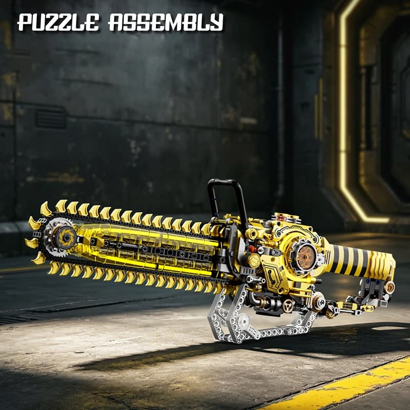 MOC Simulation Mechanical Chainsaw STEM Model Assembled Toys Desktop Ornament Building Blocks Toys Set - Boy's Birthday Gift