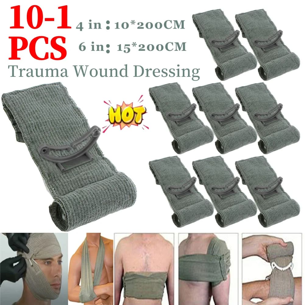 10-1PC 4/6in Benda Israele Medicazione della Ferita Benda di Emergenza Combattimento Compressione Tattico di Primo Soccorso IFAK Trauma Militare Medico