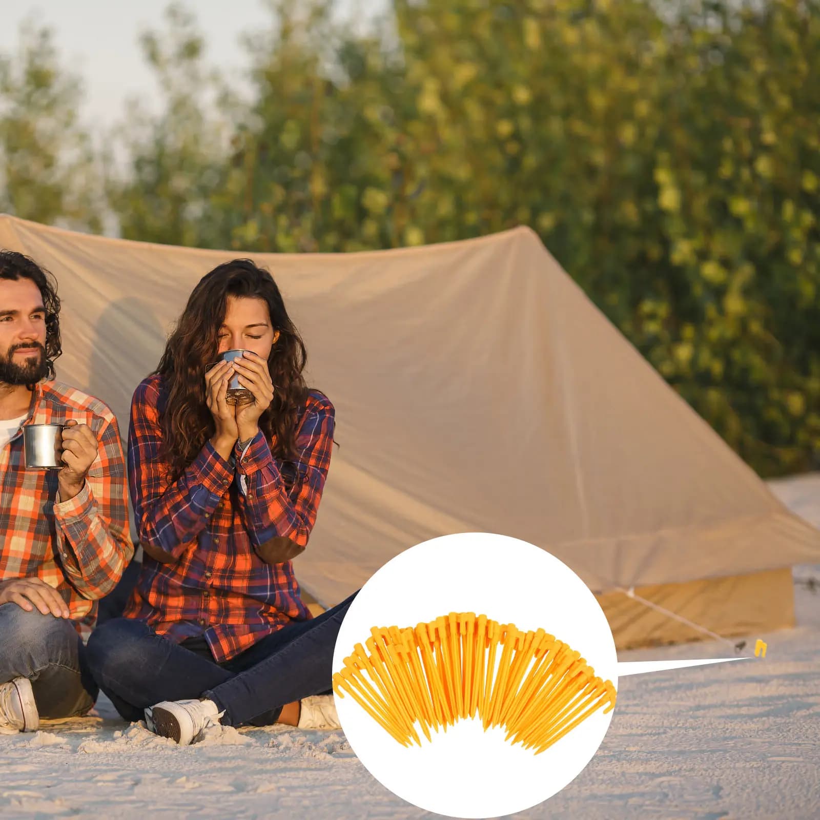 50 Pezzi Picchetti per Tenda in Plastica ad Alta Resistenza, Chiodi da Terra Antivento per Tende da Campeggio, Uso Esterno, Resistenti alla Corrosione, Facili da Inserire e Estrarre
