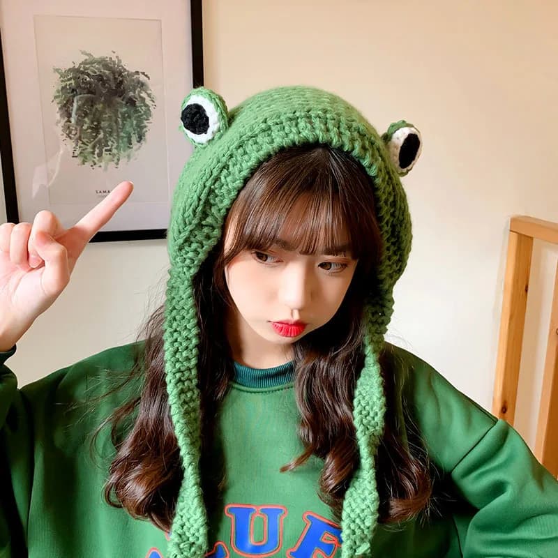 Rana Shape Hat for Ladies, Winter Cap Maglia, Costume Accessories, Gift, Hot Winter Hat
