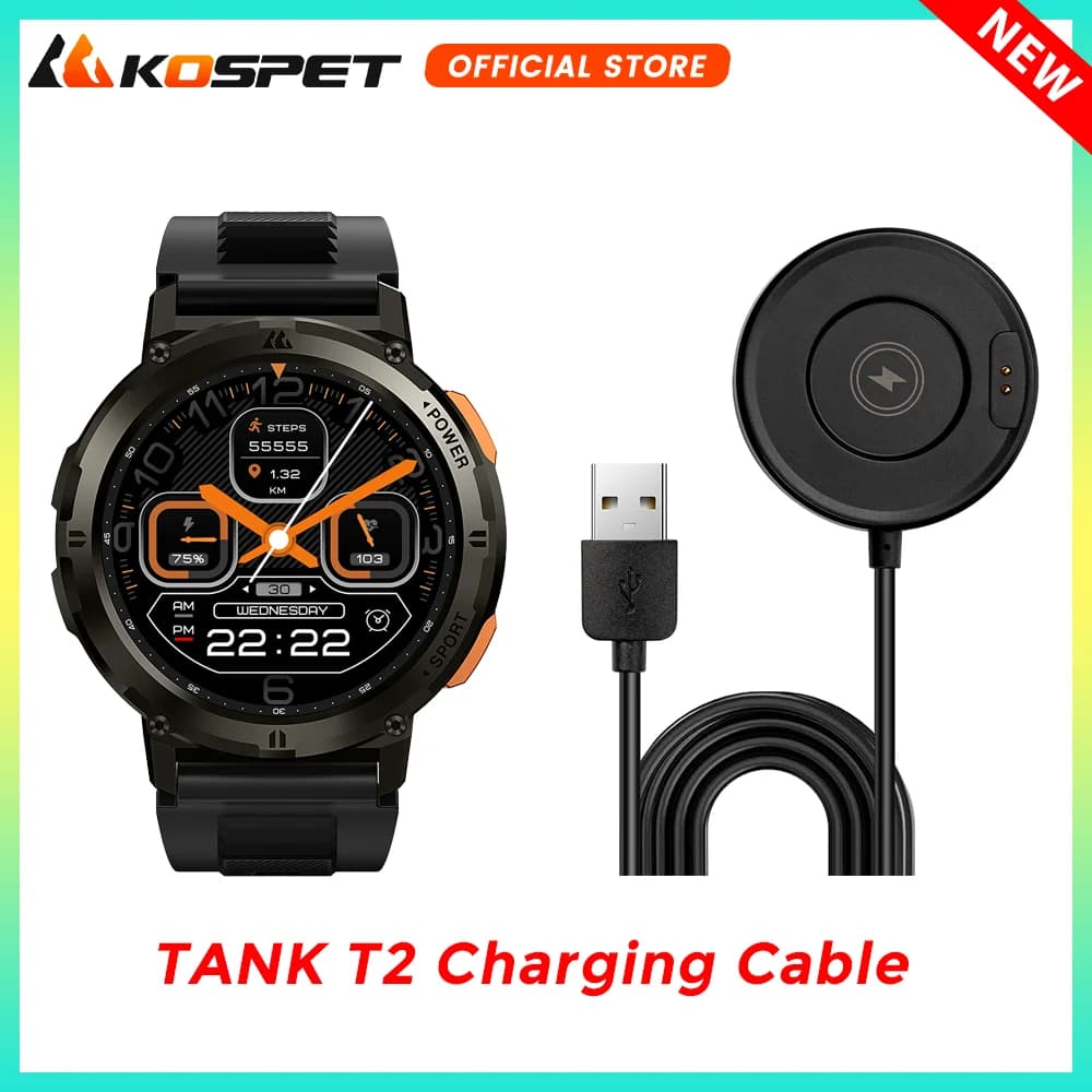 Cavo di ricarica magnetico originale per KOSPET TANK T2 Smartwatch Orologi Supporto di ricarica Linea di ricarica Accessori per orologi intelligenti