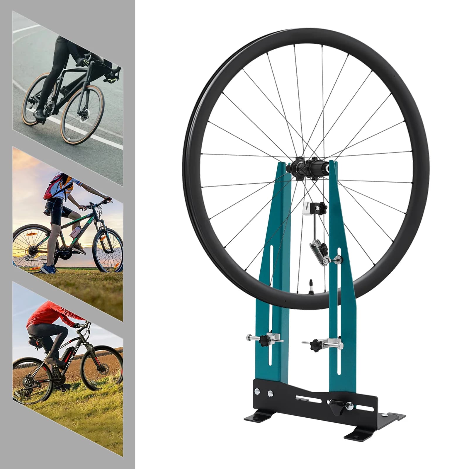 Supporto per Allineamento Ruote Bicicletta, Strumento di Riparazione e Allineamento Pneumatici, Compatibile con Diametro 69.85-73.66cm