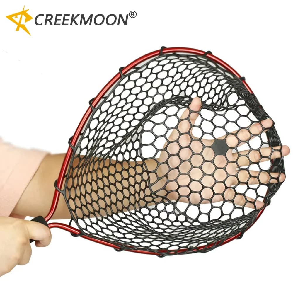 Reti da Pesca Portatili Ultraleggere in Lega di Alluminio con Rete in Silicone Morbido Resistente all'Usura per Pesca a Mosca