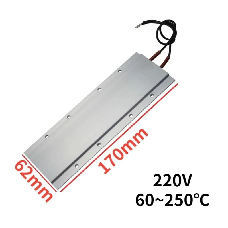 220V 170x62mm PTC Elemento Riscaldante Temperatura Costante Termistore Sensore di Riscaldamento Dell'aria In Alluminio Asciugacapelli Bigodini Riscaldatore