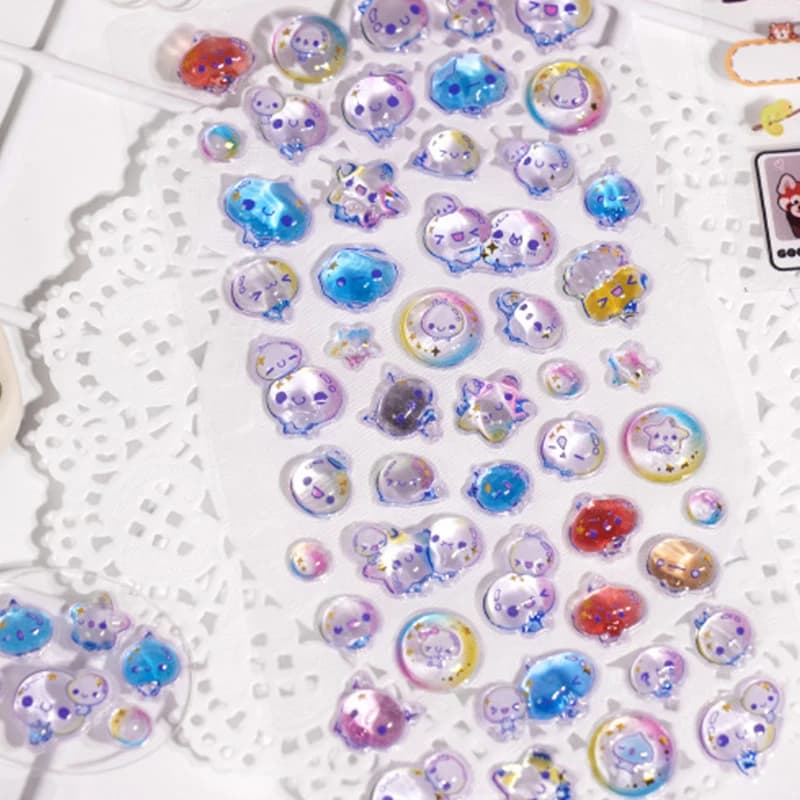 1/3 casual decorative sticker sheets in PVC animal embossed for water bottle official notebook scrapbooking phone case decoration