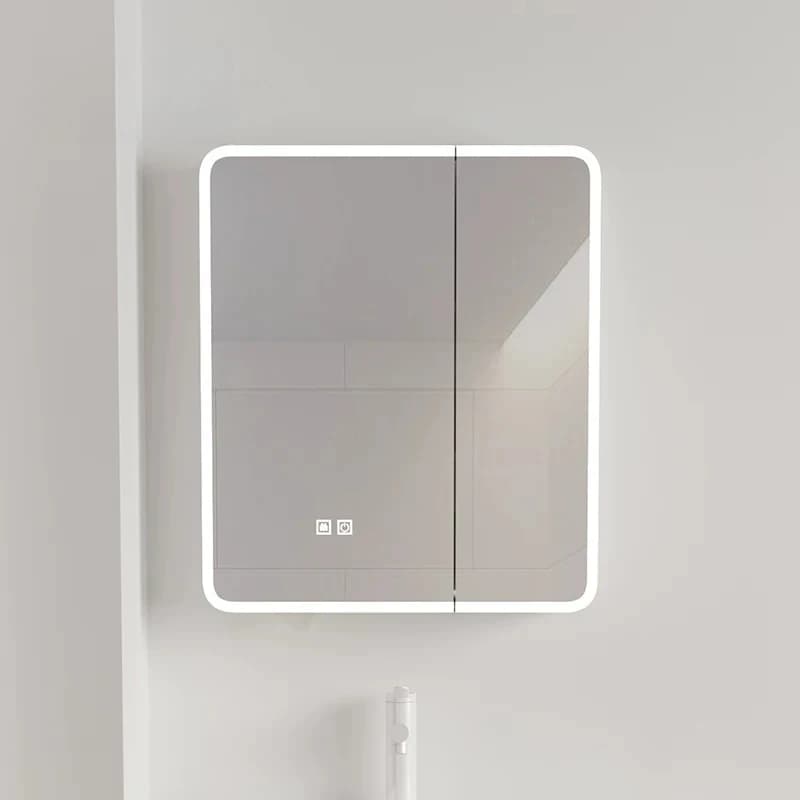 Specchio da Bagno LED Retroilluminato Intelligente Antiappannamento con Sensore Touch Dimmerabile, Specchio da Parete per Trucco e Armadietto Medicinali