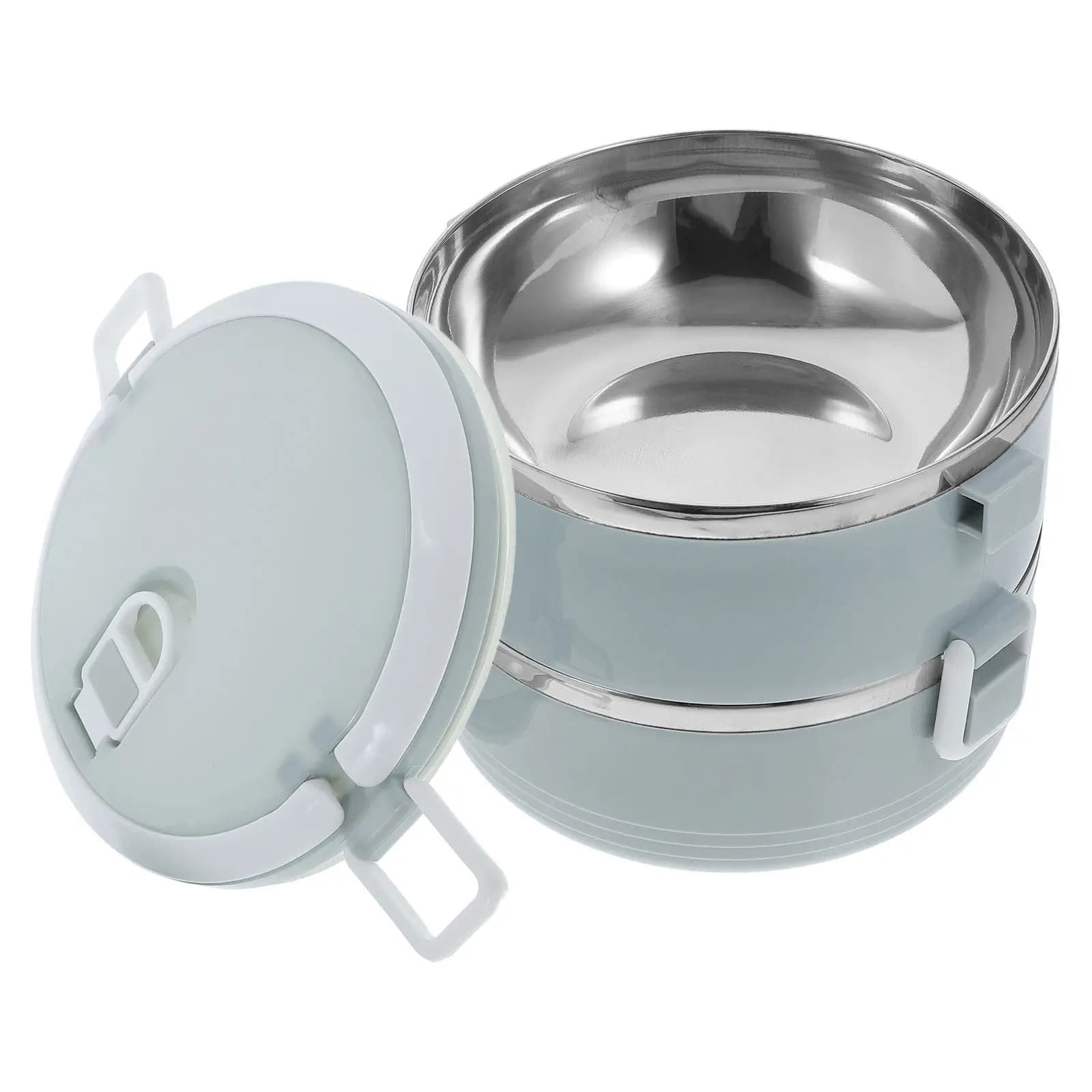 Contenitore per Pranzo Bento Impilabile in Acciaio Inox a 2 Livelli con Coperchio Sigillato per Lavoro, Scuola, Viaggi, Fitness e Preparazione Pasti