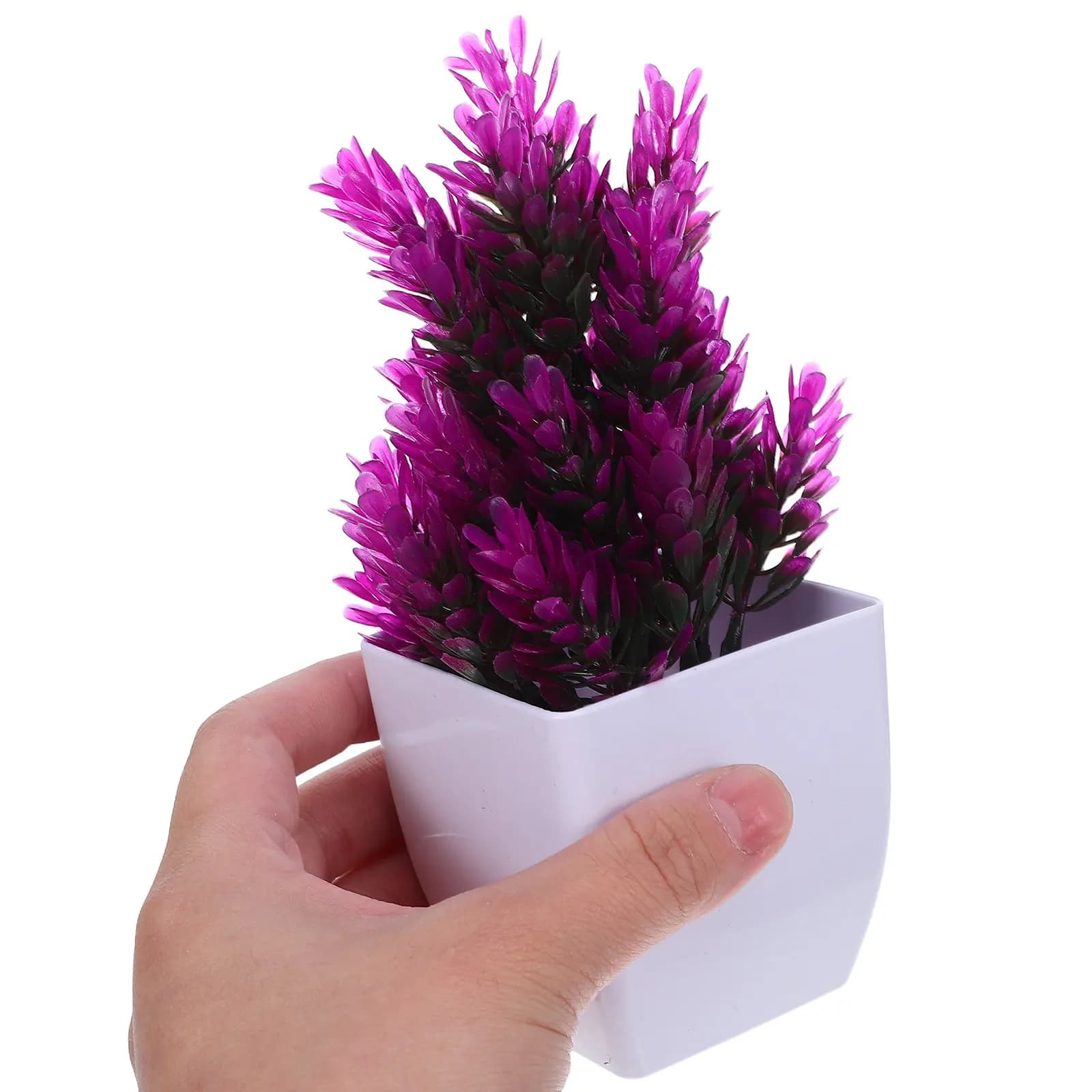 Set di 6 Mini Piante Artificiali Realistiche in Vaso, Bonsai Compatti per Piccoli Spazi, Decorazione per Casa e Ufficio, Fogliame in Plastica