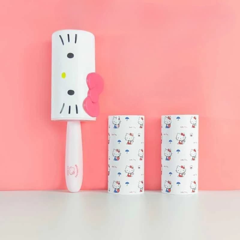 Cute Sanrio Hello Kitty Cartoon Lint Remover Dust Paper Roller Tearable Replaceable Household Stylish Gift for Friends Lovely